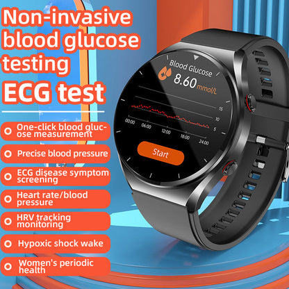 One-Tap Health Monitor Smartwatch for Blood Sugar, Glucose, ECG & Heart Rate