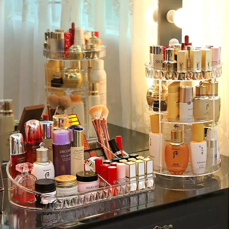 360-Degree Rotating Cosmetic Storage Solution