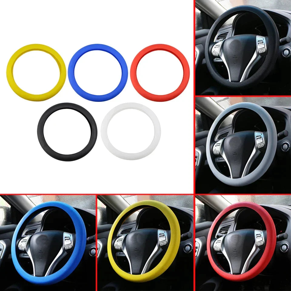 Stylish Red Sports Steering Wheel Cover for All Vehicles