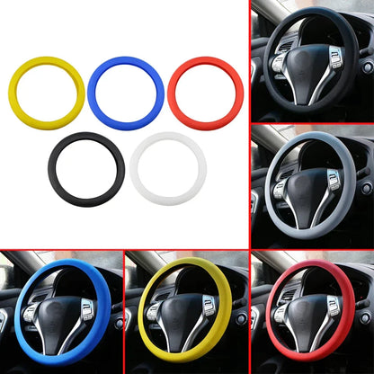 Stylish Red Sports Steering Wheel Cover for All Vehicles