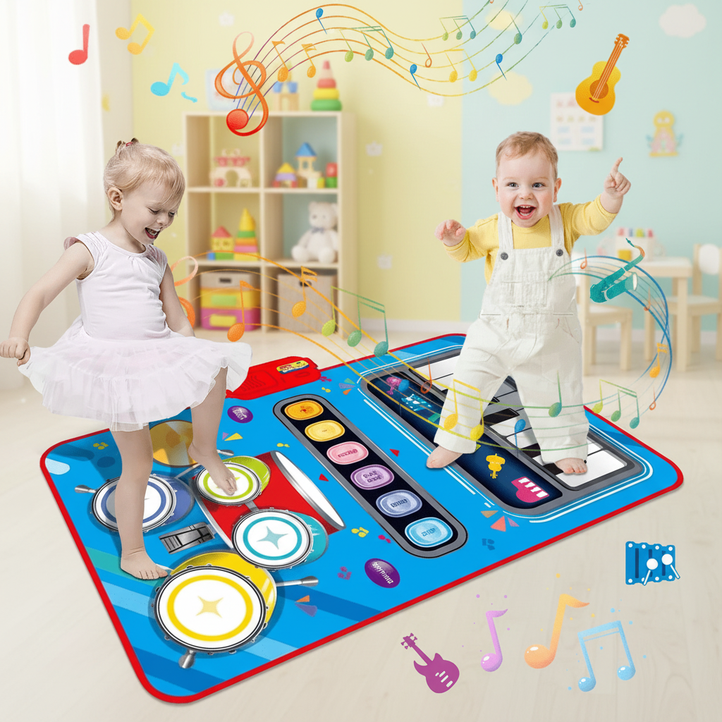 Musical Play Mat for Kids Featuring 5 Interactive Instruments