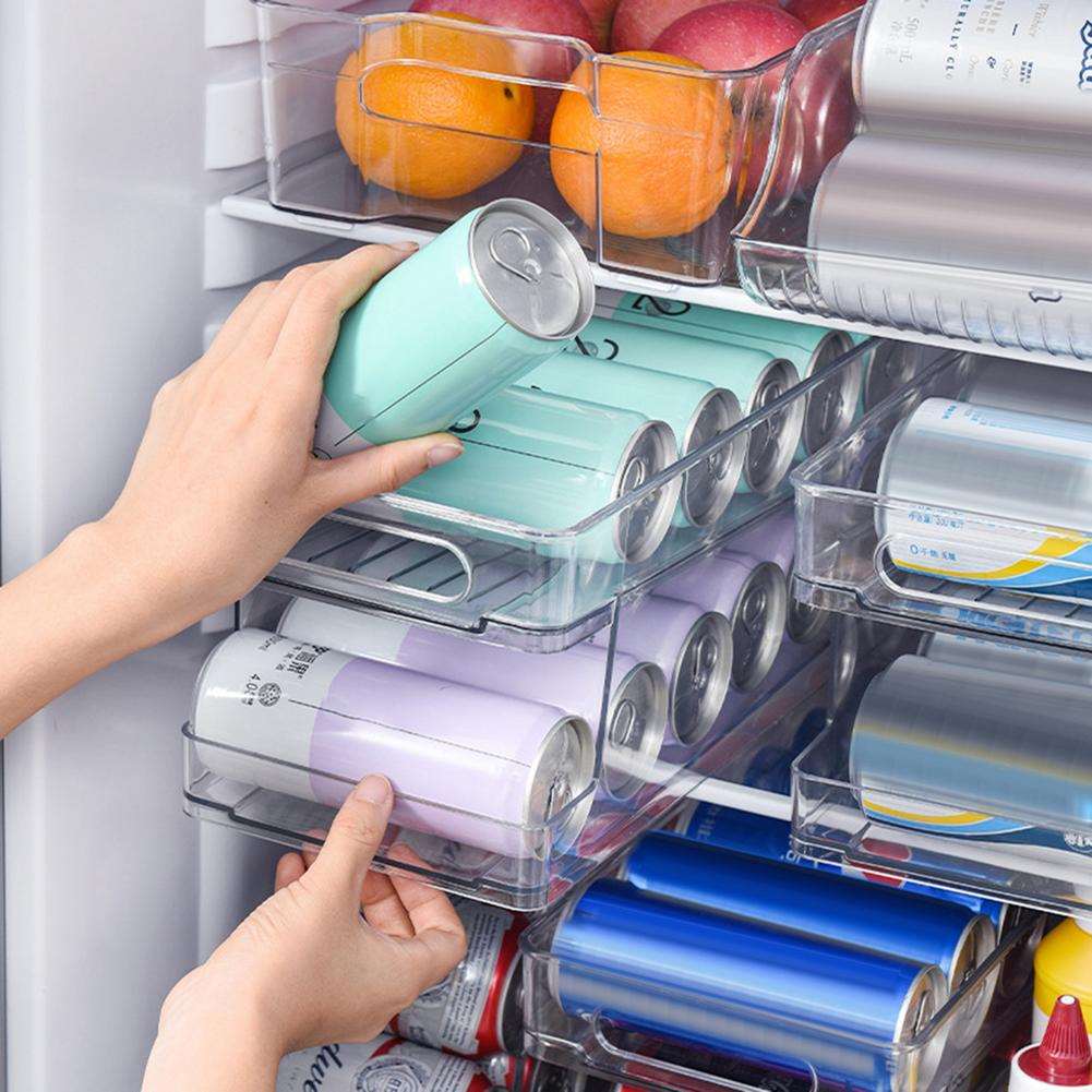 Double-Tiered Clear Drink Can Organizer