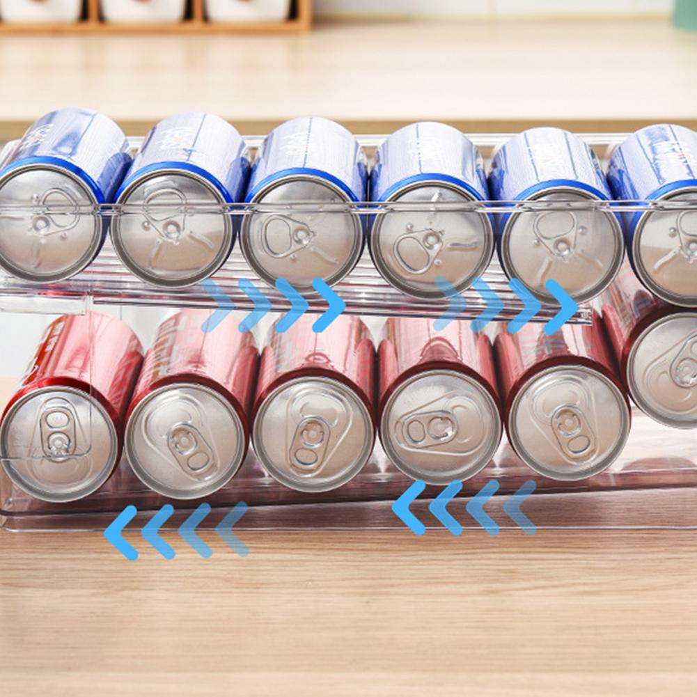 Double-Tiered Clear Drink Can Organizer