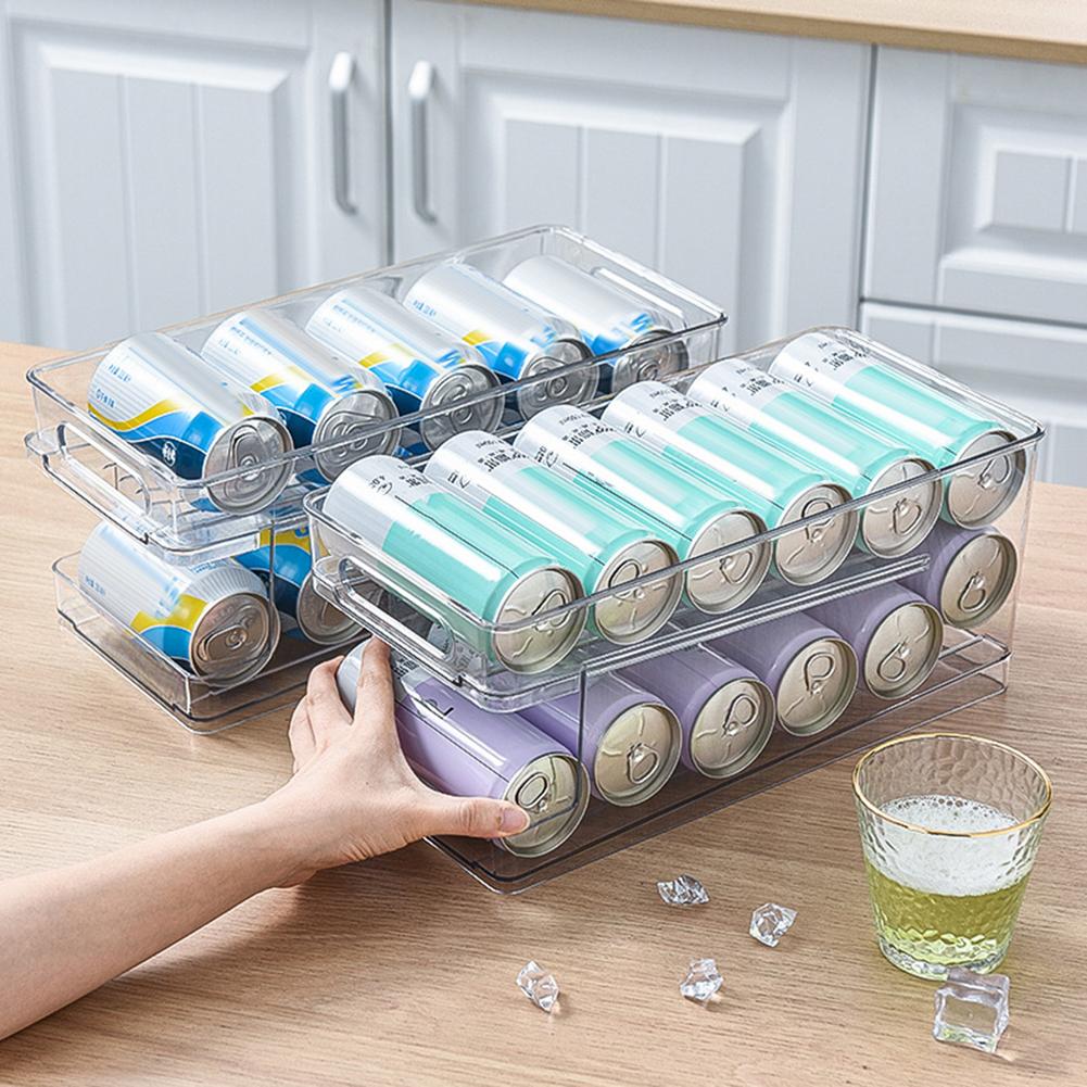 Double-Tiered Clear Drink Can Organizer