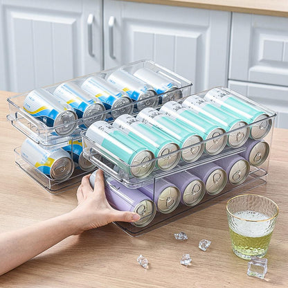 Double-Tiered Clear Drink Can Organizer
