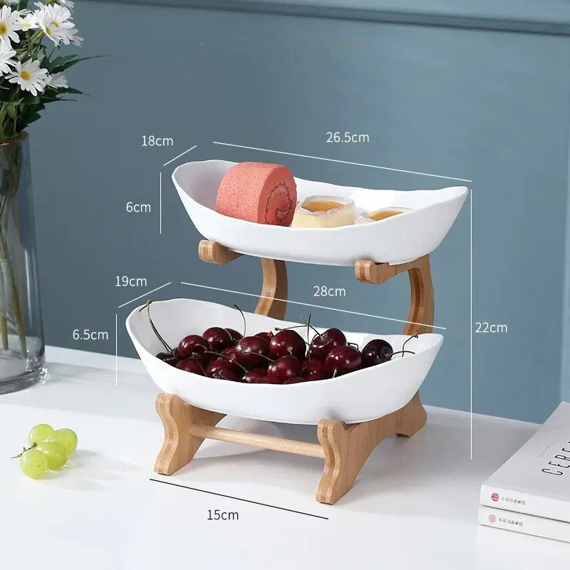 Oval Fruit Bowl Set – 2-Tier and 3-Tier Options