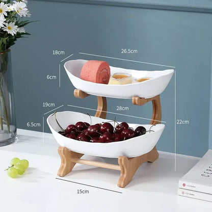 Oval Fruit Bowl Set – 2-Tier and 3-Tier Options