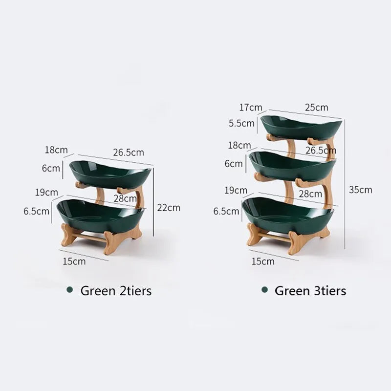 Oval Fruit Bowl Set – 2-Tier and 3-Tier Options
