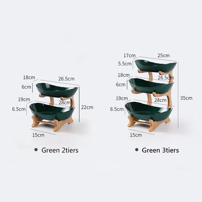 Oval Fruit Bowl Set – 2-Tier and 3-Tier Options
