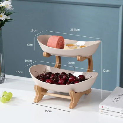 Oval Fruit Bowl Set – 2-Tier and 3-Tier Options