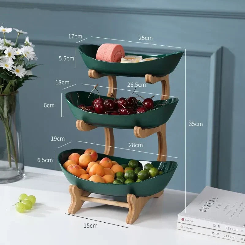 Oval Fruit Bowl Set – 2-Tier and 3-Tier Options