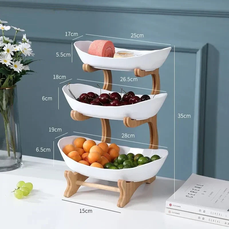 Oval Fruit Bowl Set – 2-Tier and 3-Tier Options