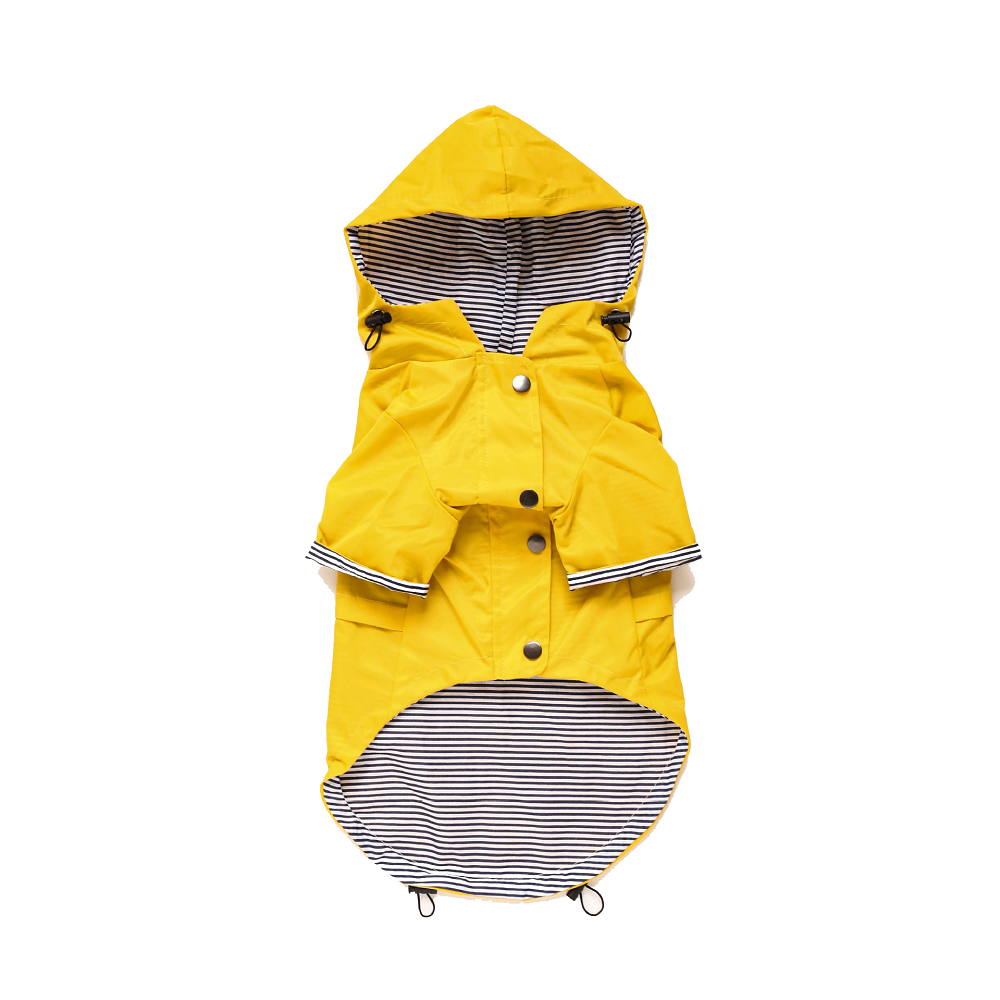 Yellow Rain Jacket for Dogs – Windproof Hoodie for Puppies