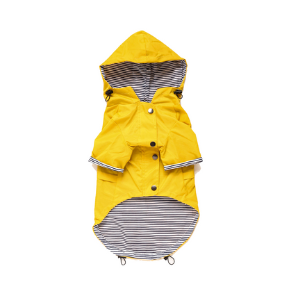Yellow Rain Jacket for Dogs – Windproof Hoodie for Puppies
