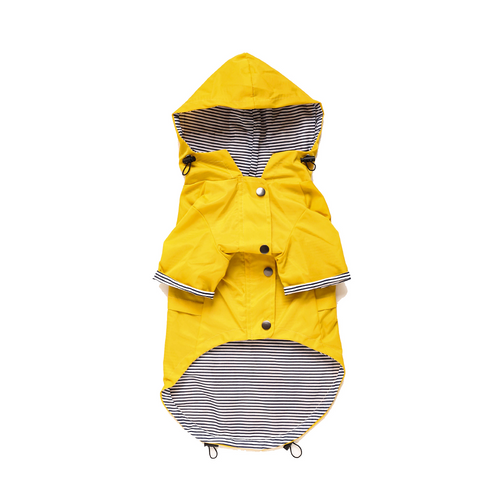 Yellow Rain Jacket for Dogs – Windproof Hoodie for Puppies