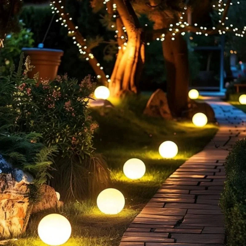 Outdoor Garden and Patio LED Lights with Color-Changing Sphere Design