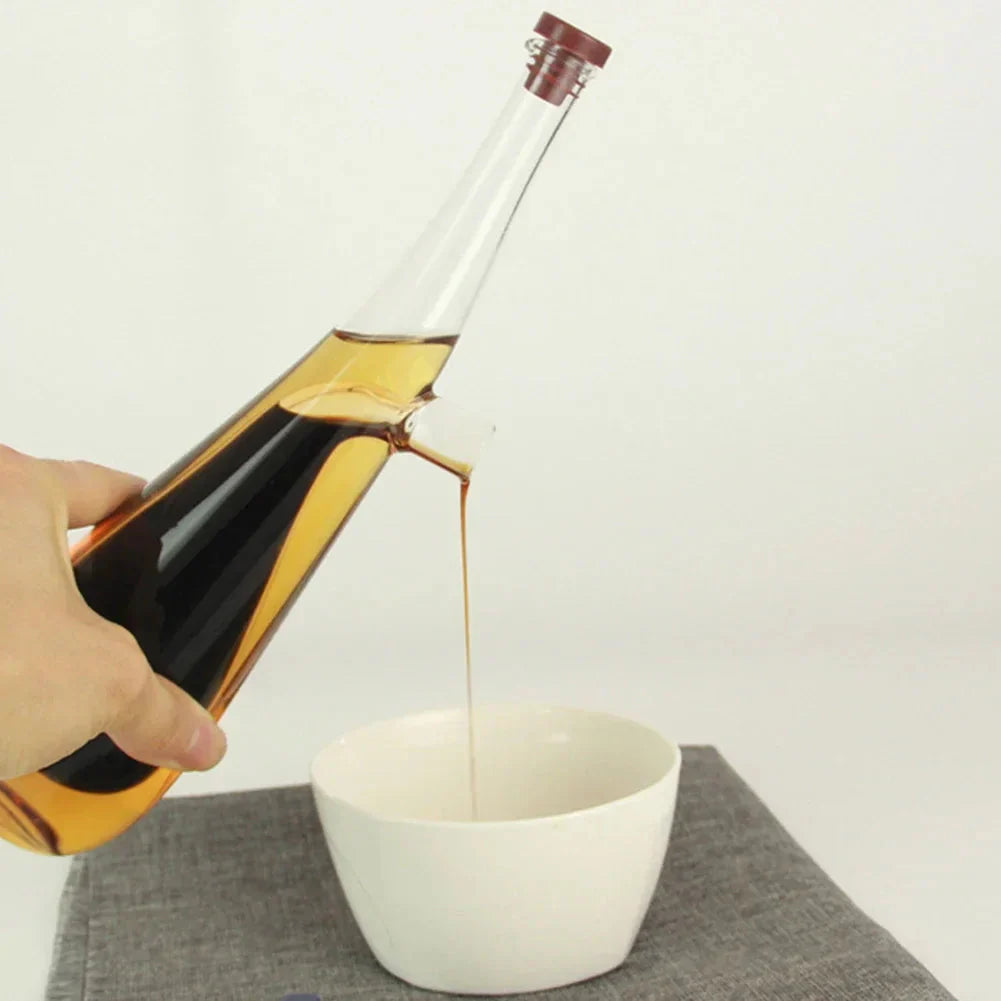 Dual Chamber Glass Oil Dispenser with Precision Pour Spouts