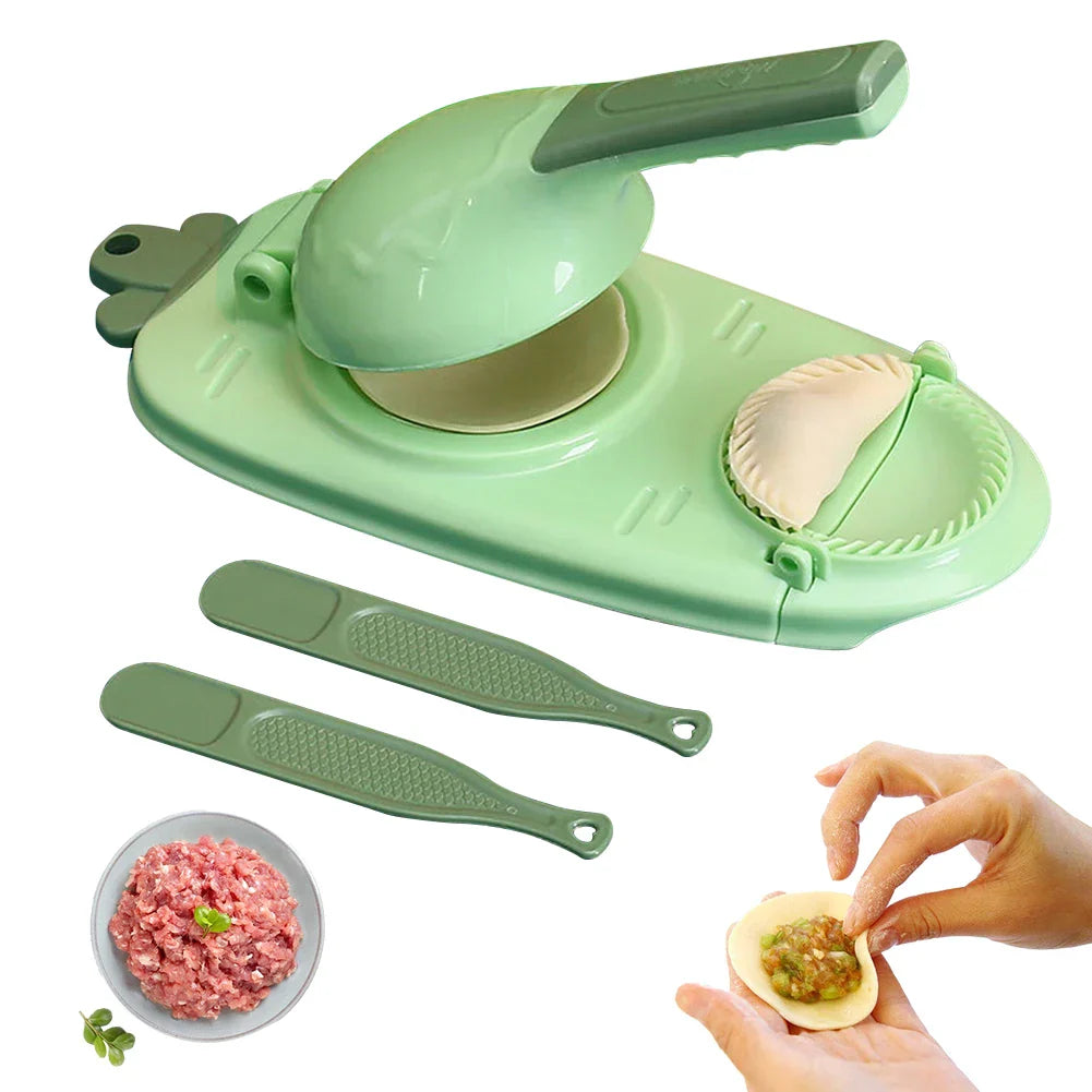 Dual Function Dumpling Creator and Dough Press Tool