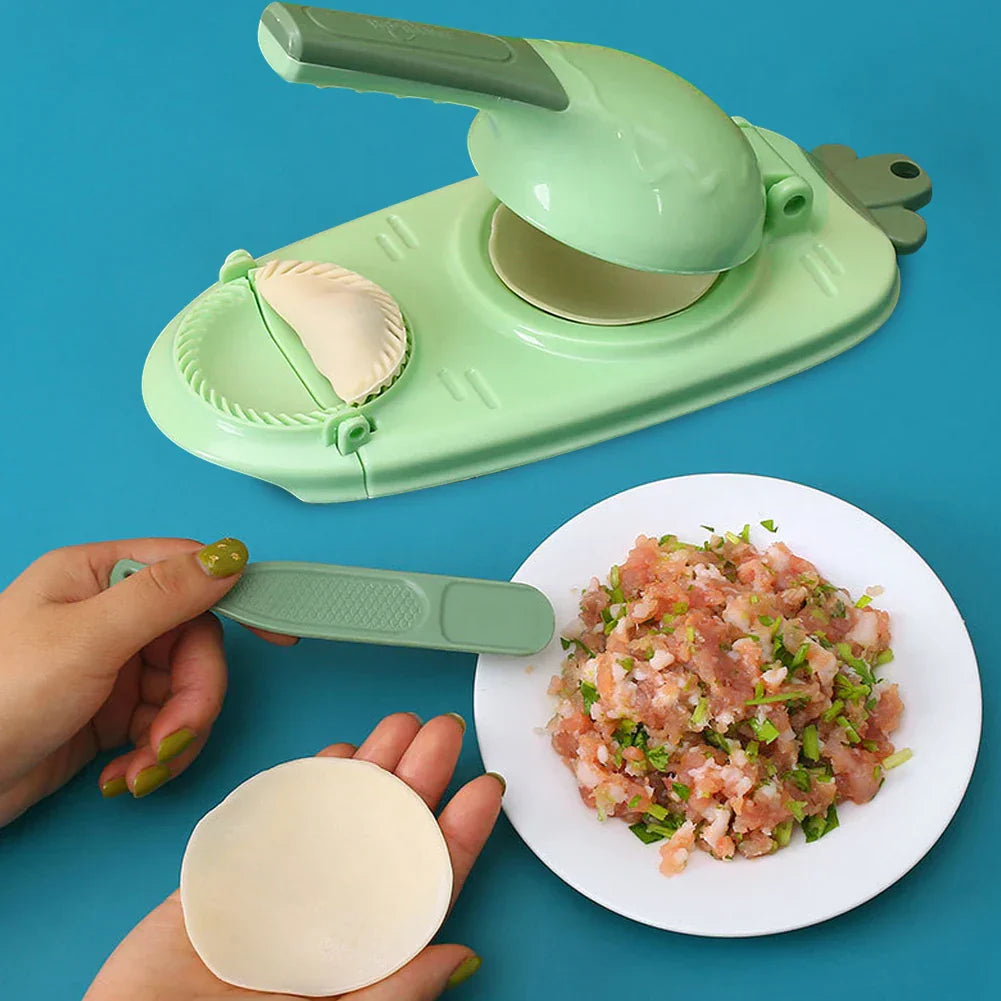 Dual Function Dumpling Creator and Dough Press Tool