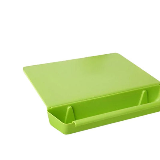 BPA-Free Plastic Chopping Board with Collection Tray and Clip Holder - 2-in-1 Kitchen Tool
