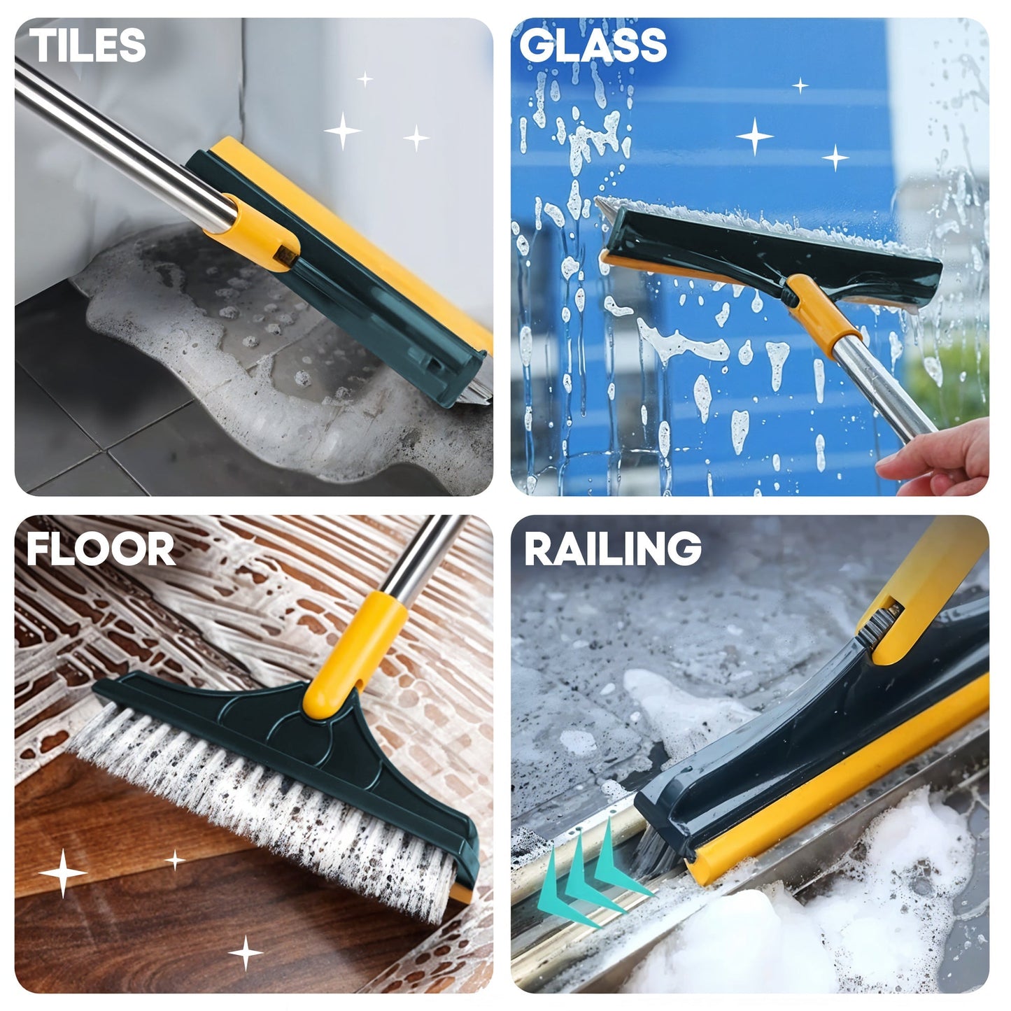 Dual-Action Floor Scrubbing Tool - Spotless Clean in Minutes