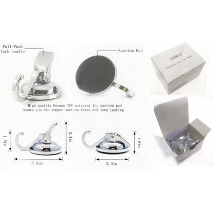 2-Pack Heavy-Duty Suction Cup Hooks for Vacuum Use