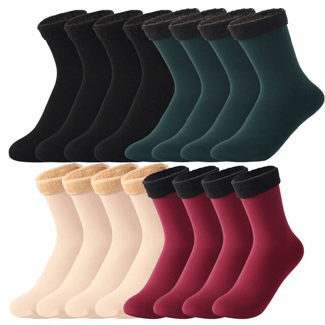 Cozy Winter Velvet Socks – Soft, Warm & Breathable | Buy 4, Get 4 Free