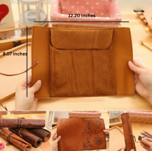 Classic Leather Pencil Holder in Vintage Style