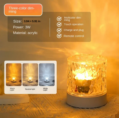 Night Light with Crystal Ripple Projector