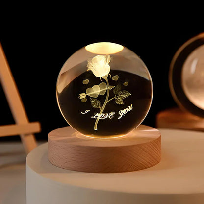3D Crystal Planet Globe LED Night Light