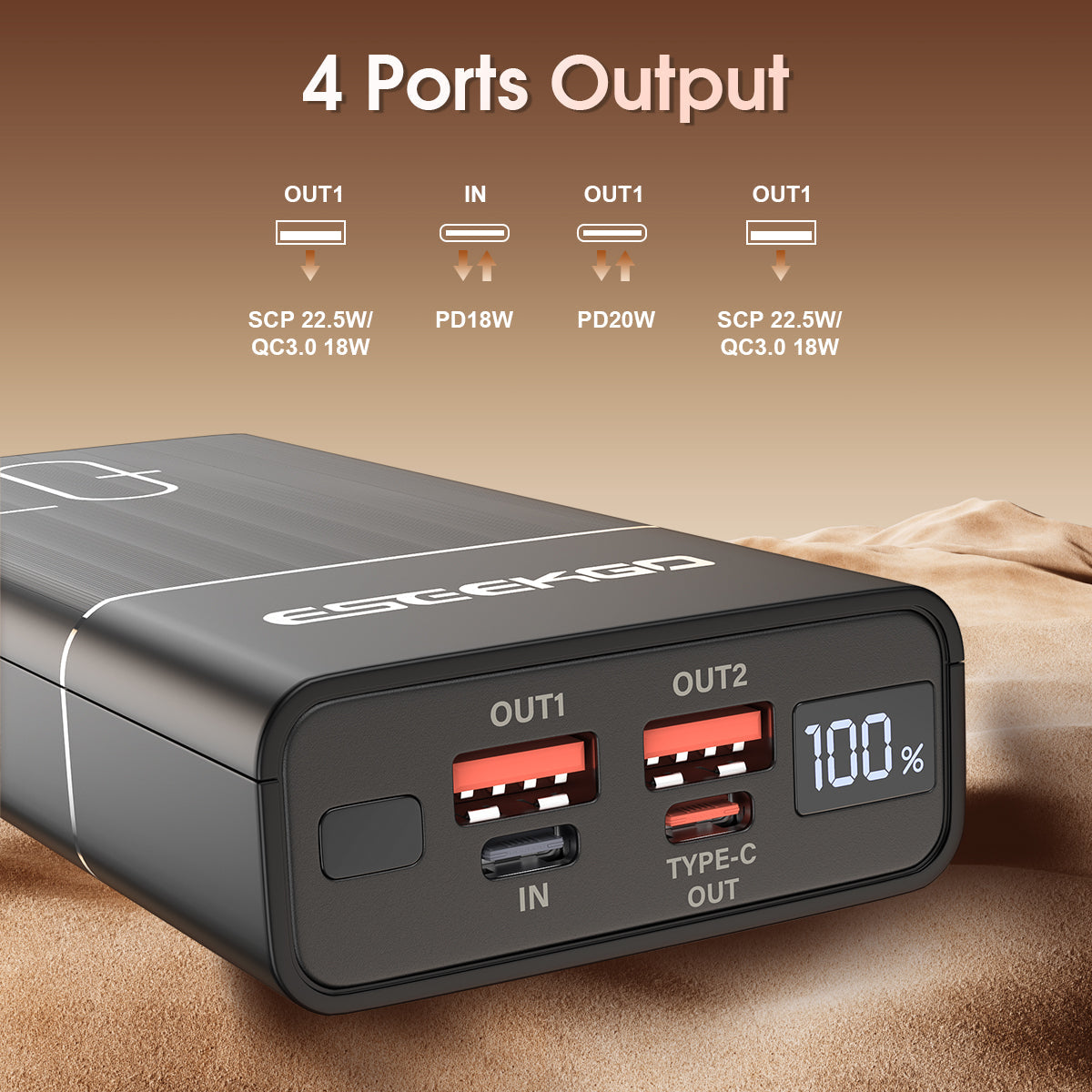 UltraPower 20,000 mAh Fast Charge Battery Pack with Digital Display