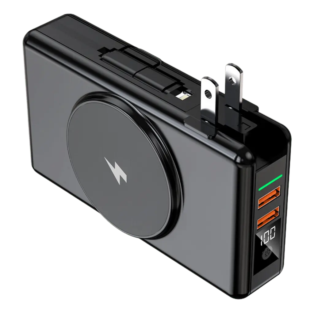 5-in-1 Power Bank with 15,000mAh Capacity and Fast Charging