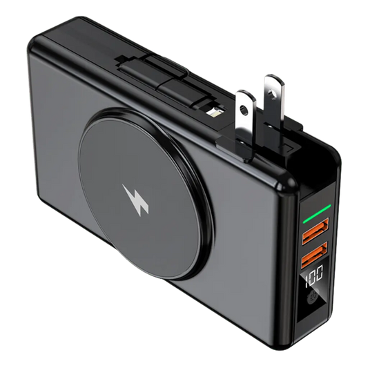 5-in-1 Power Bank with 15,000mAh Capacity and Fast Charging