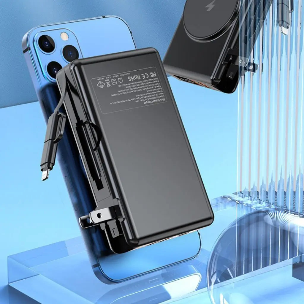 5-in-1 Power Bank with 15,000mAh Capacity and Fast Charging