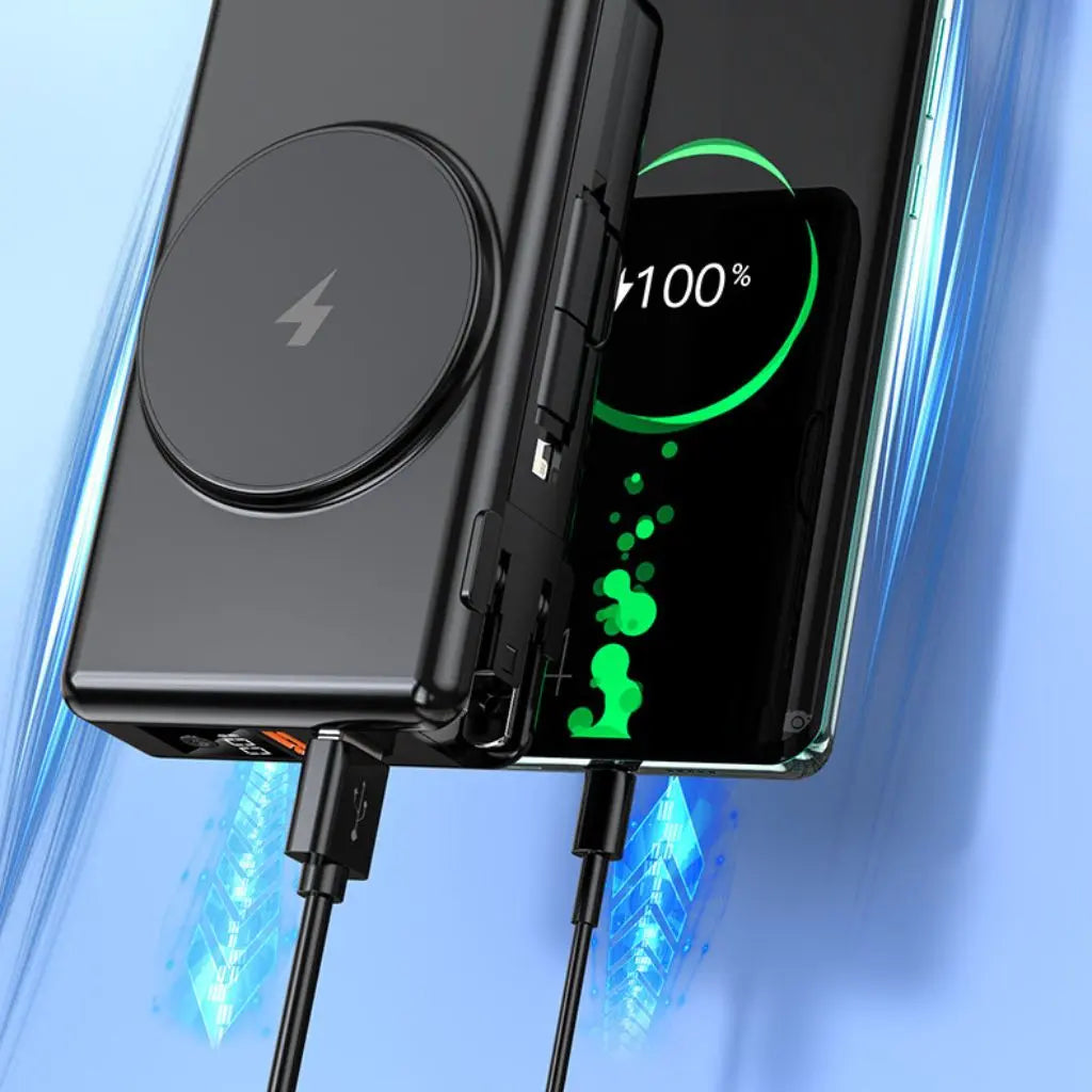 5-in-1 Power Bank with 15,000mAh Capacity and Fast Charging