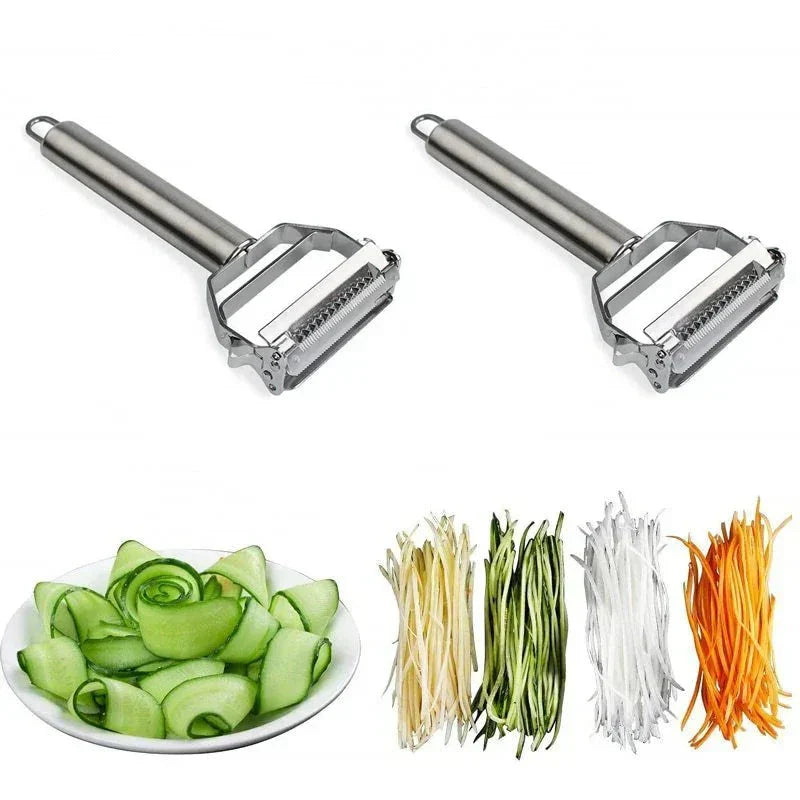 Double Vegetable Peeler with Julienne Feature - Stainless Steel