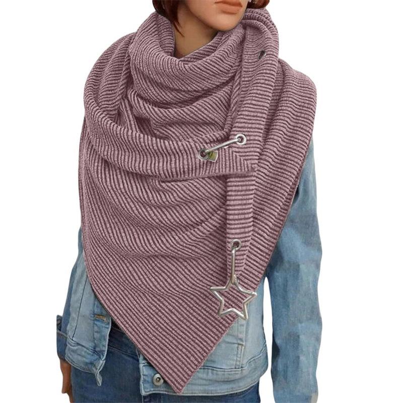 Button Scarf - Versatile Retro Women's Shawl