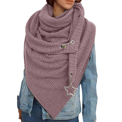 Button Scarf - Versatile Retro Women's Shawl