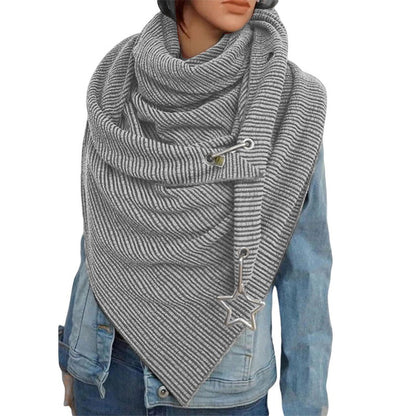 Button Scarf - Versatile Retro Women's Shawl