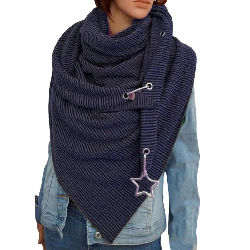 Button Scarf - Versatile Retro Women's Shawl