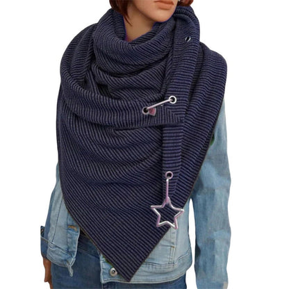 Button Scarf - Versatile Retro Women's Shawl