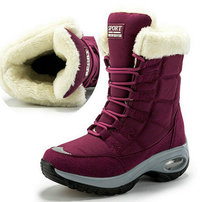 Thick Lace-Up Boots for Comfortable Winter Wear