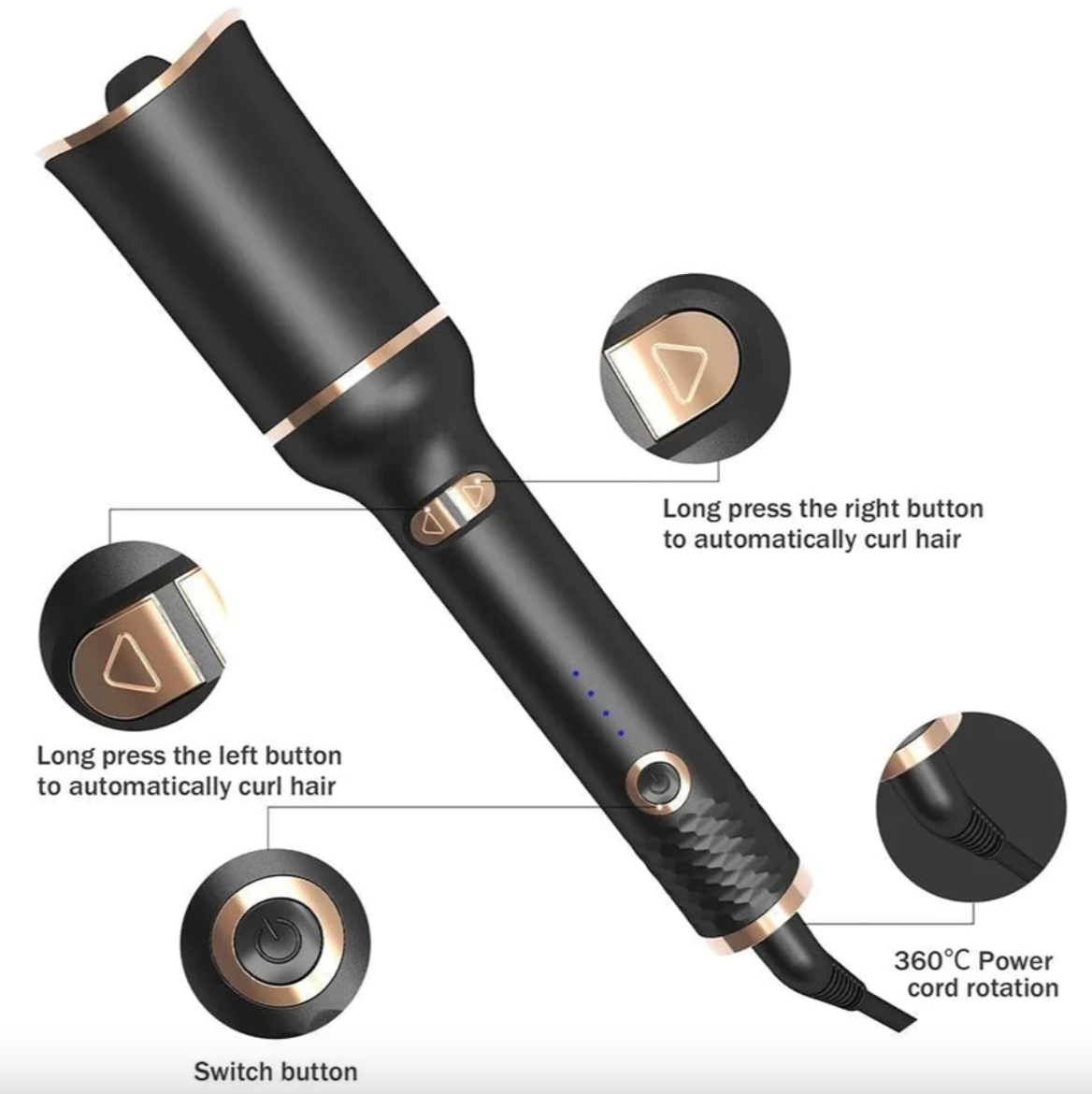 Smart Ceramic Curling Wand for Effortless Curls