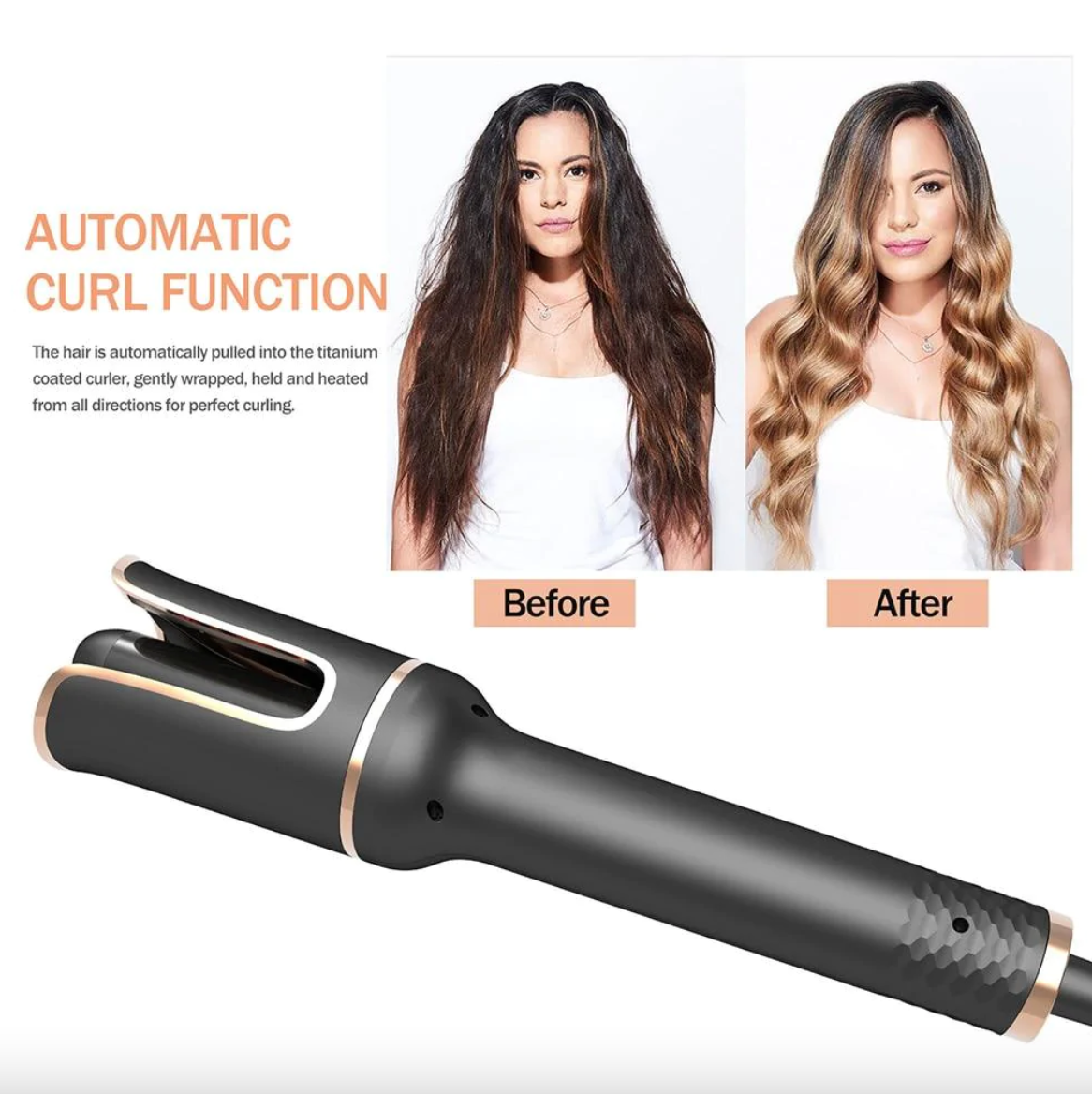 Smart Ceramic Curling Wand for Effortless Curls