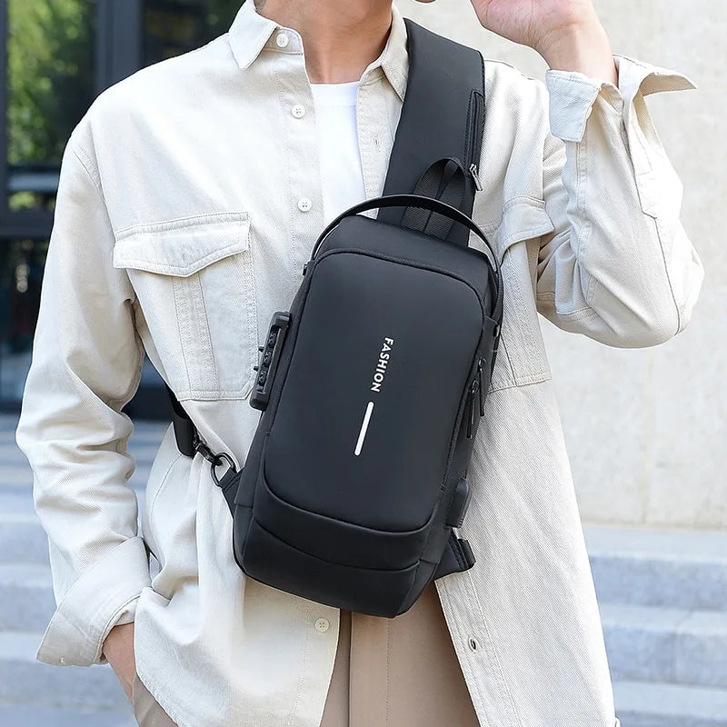 Secure and Stylish Crossbody Bag with Charging Feature