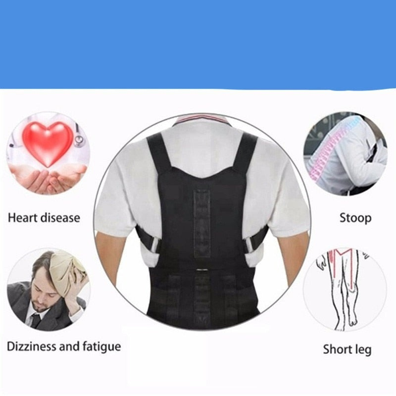Magnetic Posture Support Brace for Daily Use – Back Pain Relief
