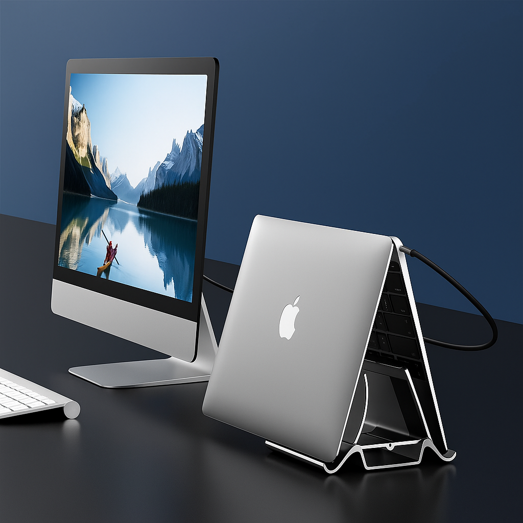 Versatile Aluminum Laptop Stand – Compact Cooling Solution