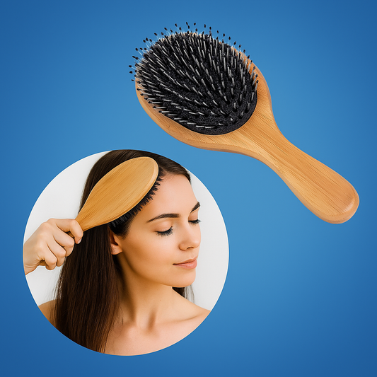 Natural Dual-Bristle Scalp Massager for Anti-Frizz and Healthy Hair