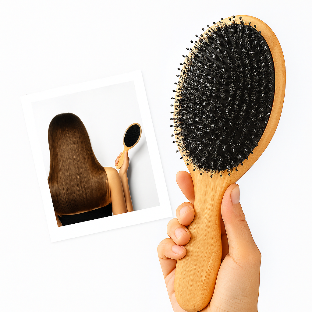 Natural Dual-Bristle Scalp Massager for Anti-Frizz and Healthy Hair
