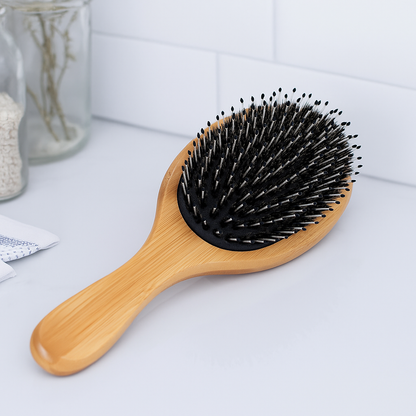 Natural Dual-Bristle Scalp Massager for Anti-Frizz and Healthy Hair